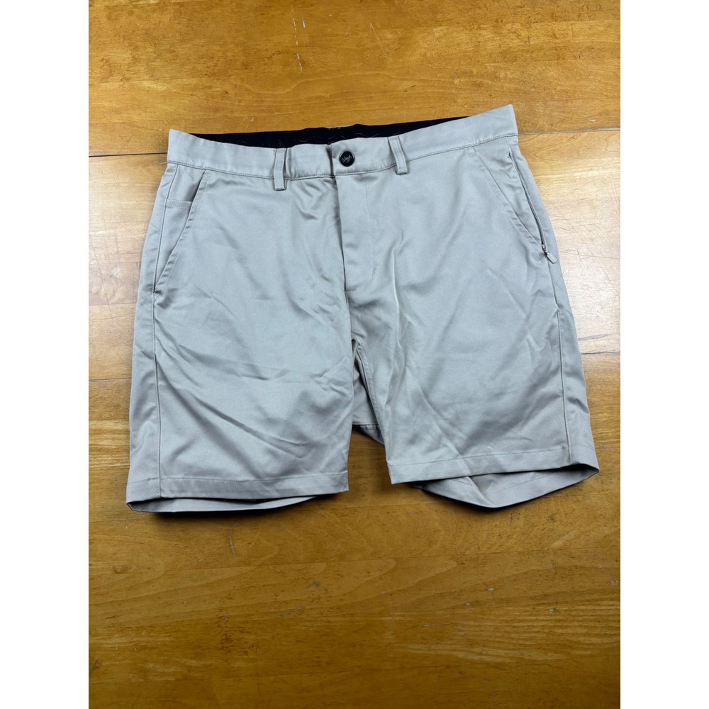 Waggle Golf Mens Performance Shorts Khaki Tan Size Medium Stretch Golfing Gear
